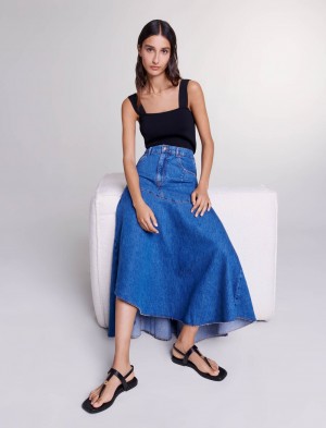 Maje Asymmetrical Denim Blå | Norge_M65427