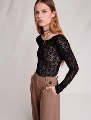 Maje Blonder Bodysuit Svarte | Norge_M21284