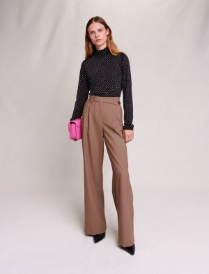 Maje Brede-leg Trousers Camel | Norge_M71924