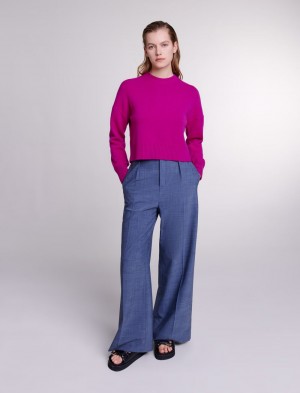 Maje Cashmere Jumper Fuchsia Rosa | Norge_M49152