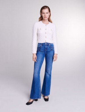 Maje Embroidered Flared Jeans Blå | Norge_M95065