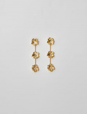 Maje Flower Earrings Gull | Norge_M41216