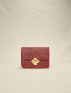 Maje Lizard-effect Embossed Lær Cognac | Norge_M43794