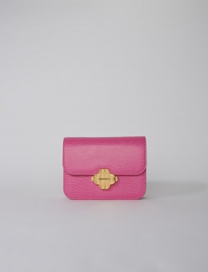 Maje Lizard-effect Embossed Lær Fuchsia | Norge_M27403