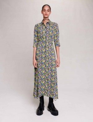 Maje Long Floral Primroses Multico Print | Norge_M40824