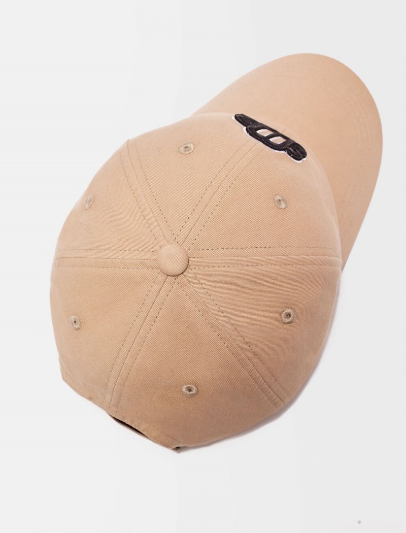 Maje Bomull Baseball Cap With Clover Logo Beige | Norge_M82773