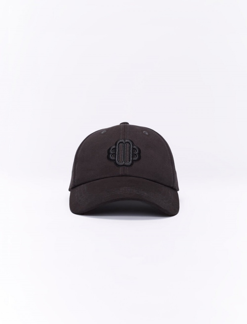 Maje Bomull Baseball Cap With Clover Logo Svarte | Norge_M52759