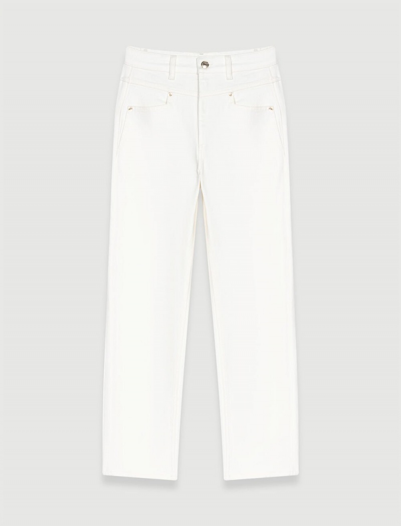 Maje Brede-leg Jeans Ecru | Norge_M84311