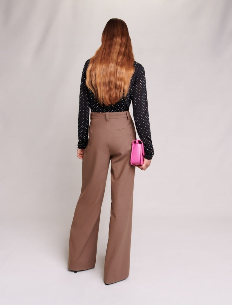 Maje Brede-leg Trousers Camel | Norge_M71924