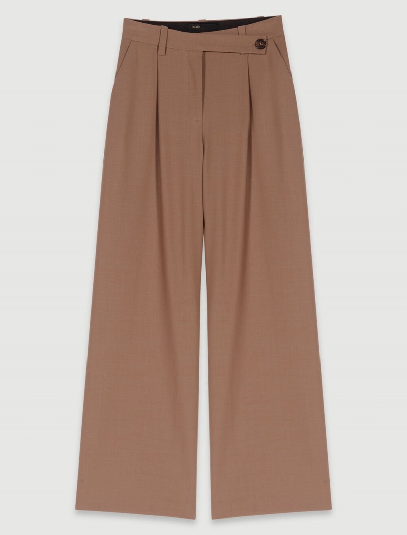 Maje Brede-leg Trousers Camel | Norge_M71924