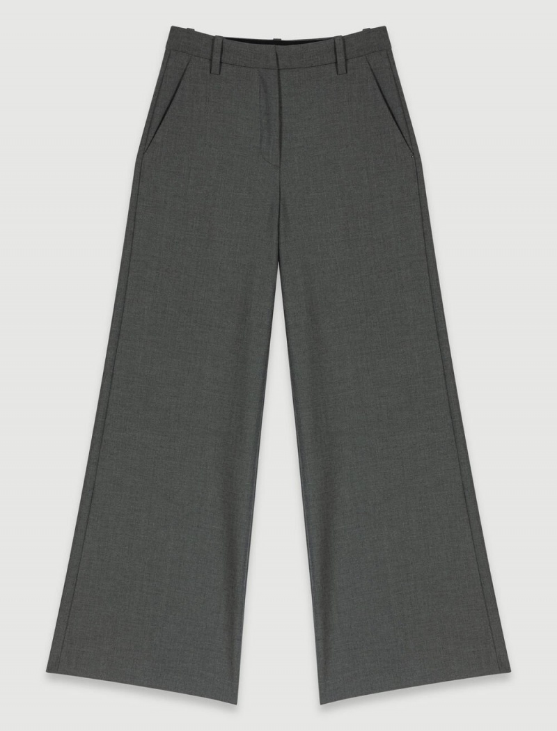 Maje Brede-leg Trousers Grå | Norge_M58756