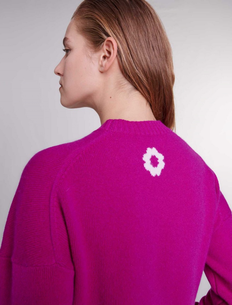 Maje Cashmere Jumper Fuchsia Rosa | Norge_M49152