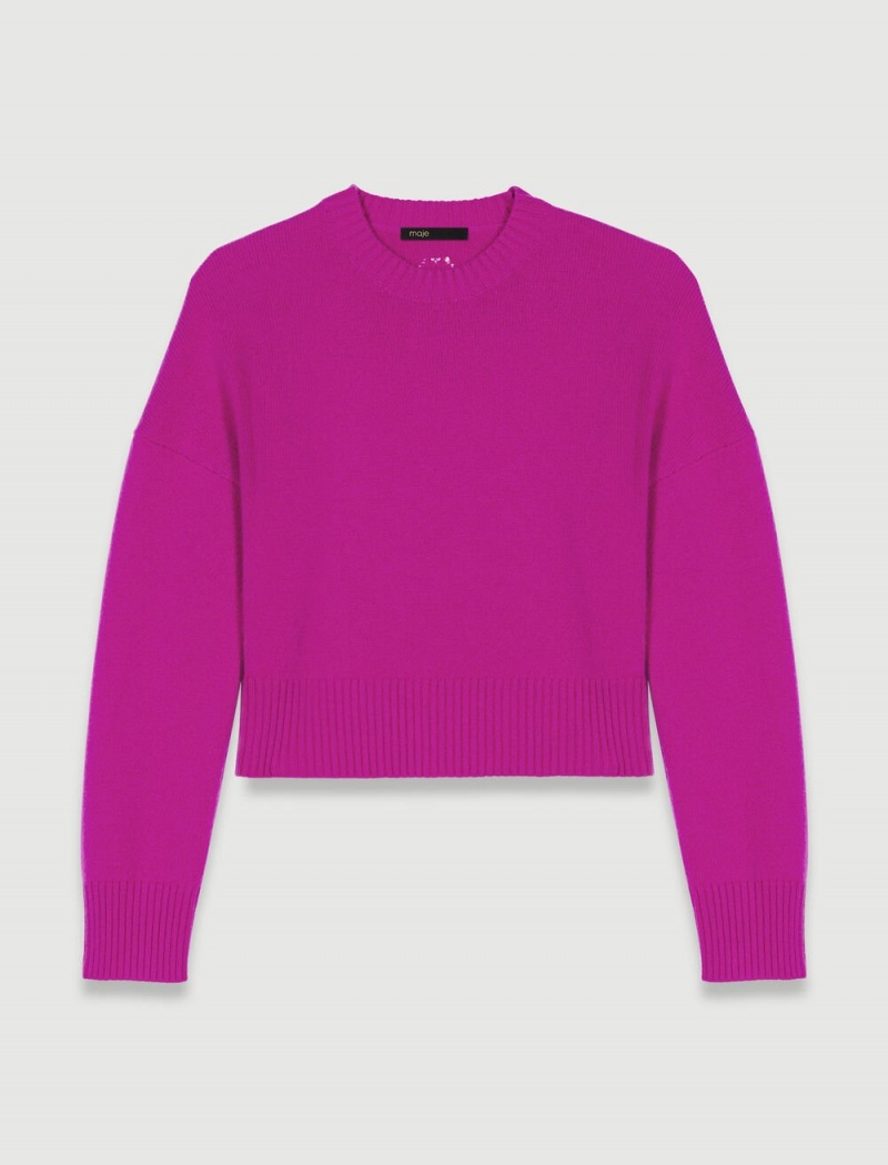 Maje Cashmere Jumper Fuchsia Rosa | Norge_M49152