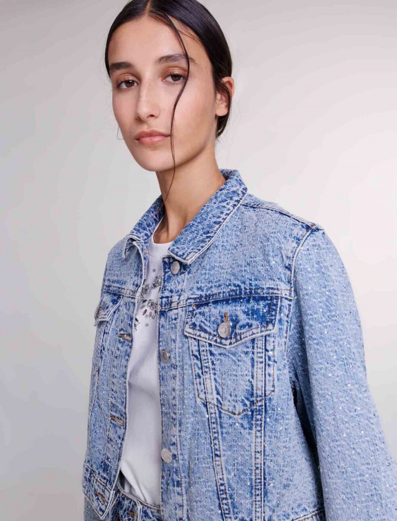 Maje Cropped Denim Blå | Norge_M16039