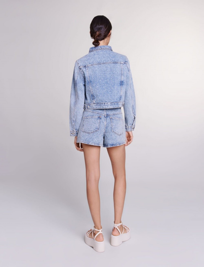 Maje Cropped Denim Blå | Norge_M16039