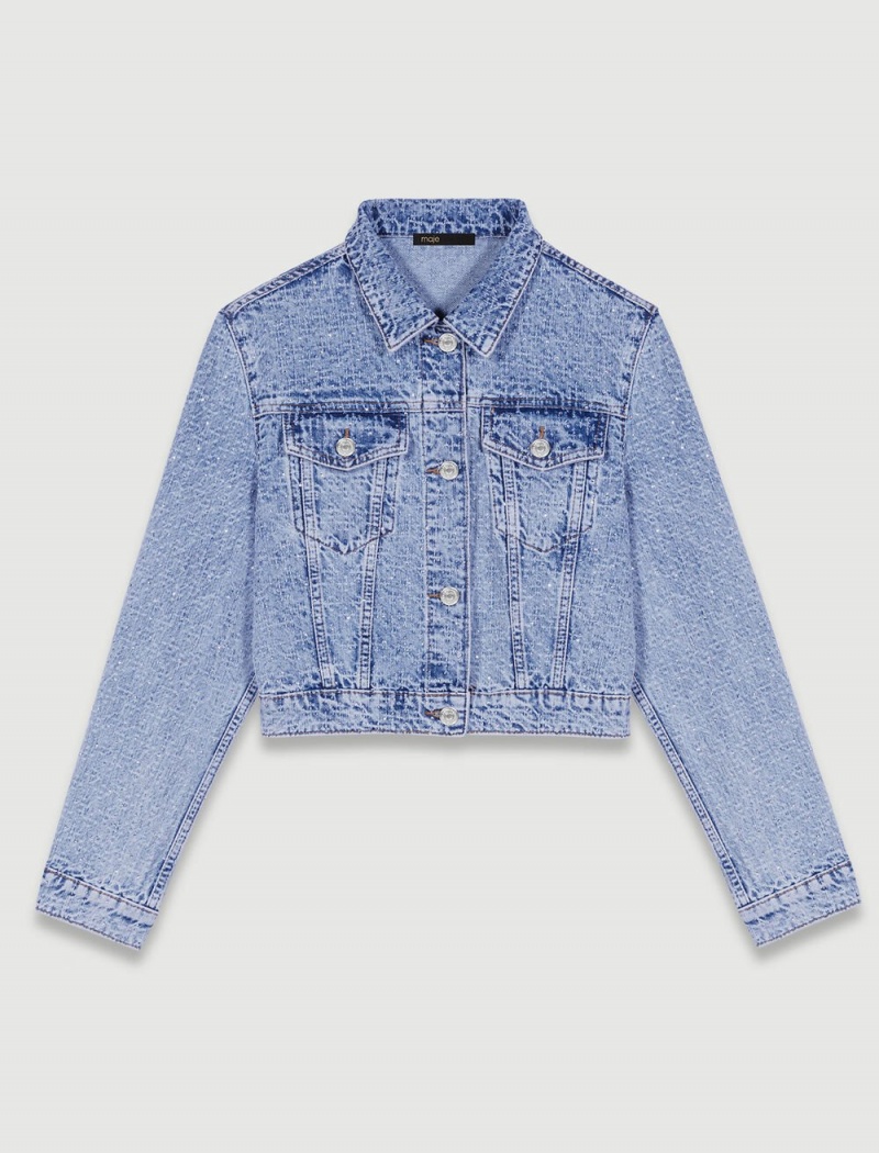 Maje Cropped Denim Blå | Norge_M16039