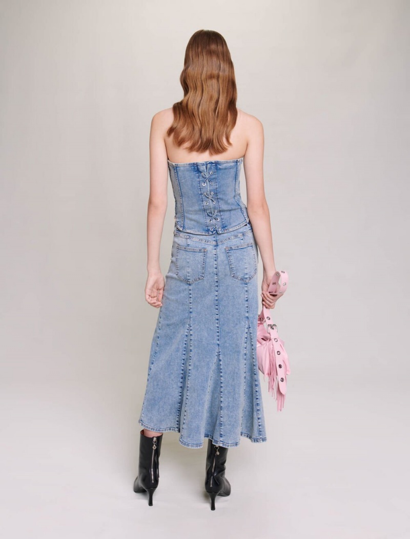 Maje Denim Bustier Blå | Norge_M78099