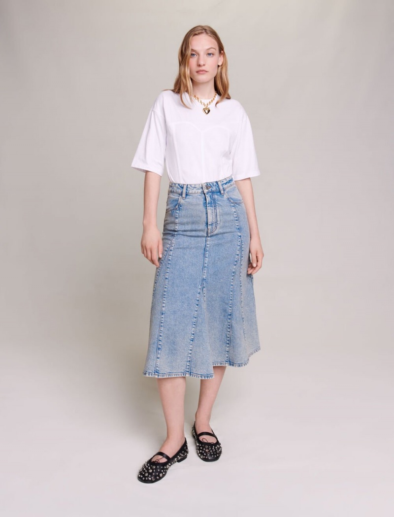 Maje Denim Midi Blå | Norge_M59241