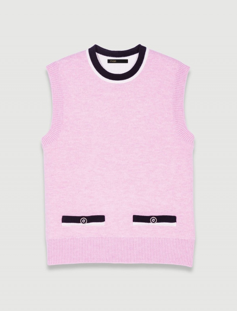 Maje Ermeløse Jumper Rosa | Norge_M28426