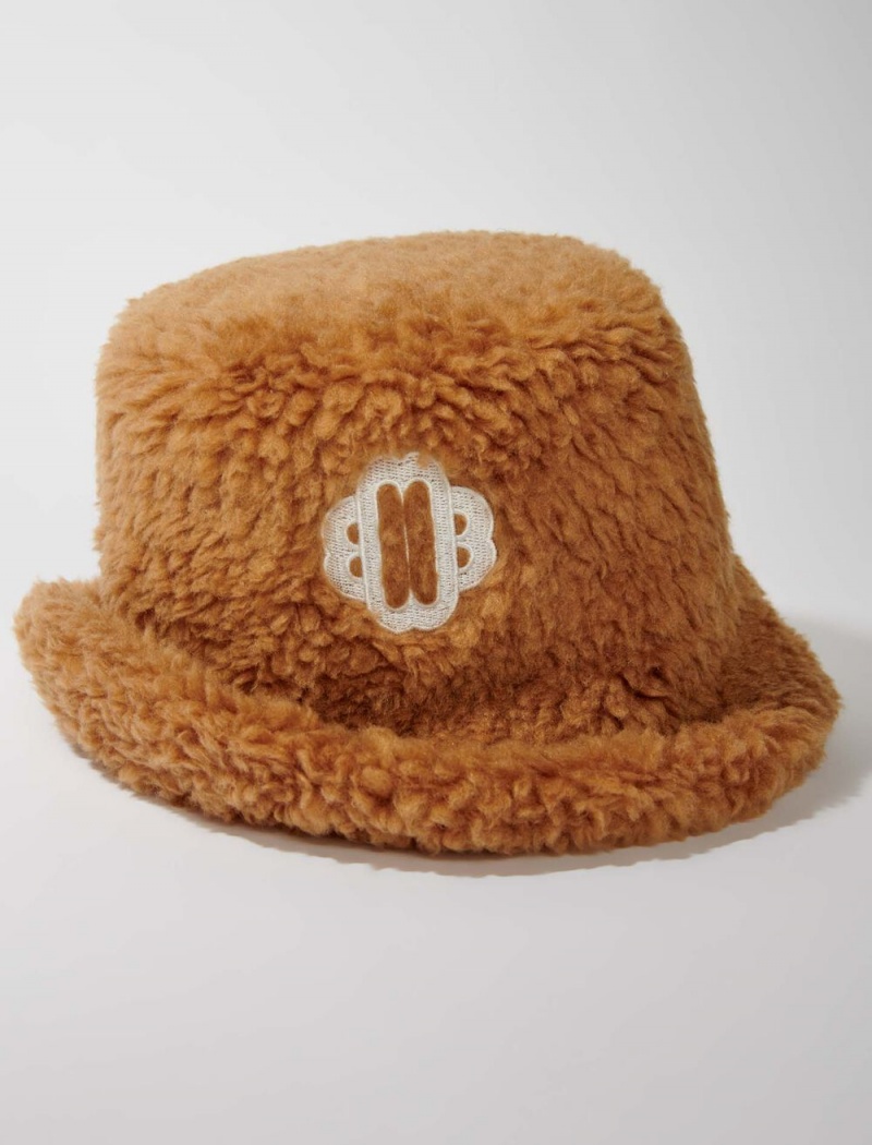 Maje Fake Fur Clover Bucket Camel | Norge_M71842