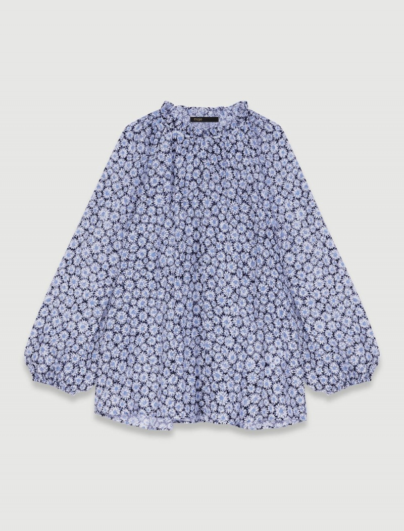 Maje Floral Blouse Blå | Norge_M21558