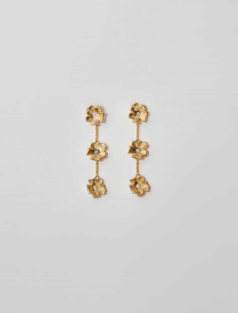 Maje Flower Earrings Gull | Norge_M41216