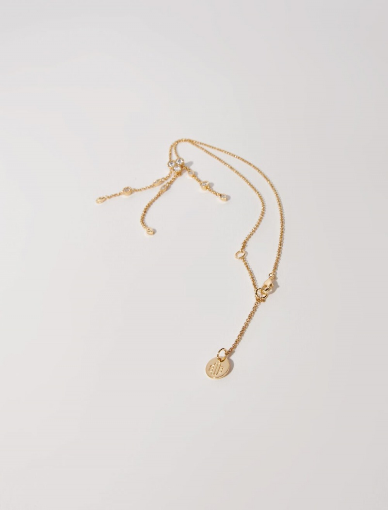 Maje Gold Necklace Gull | Norge_M62653