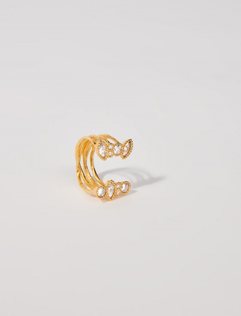 Maje Gold-plated Recycled Brass Ring Gull | Norge_M64844