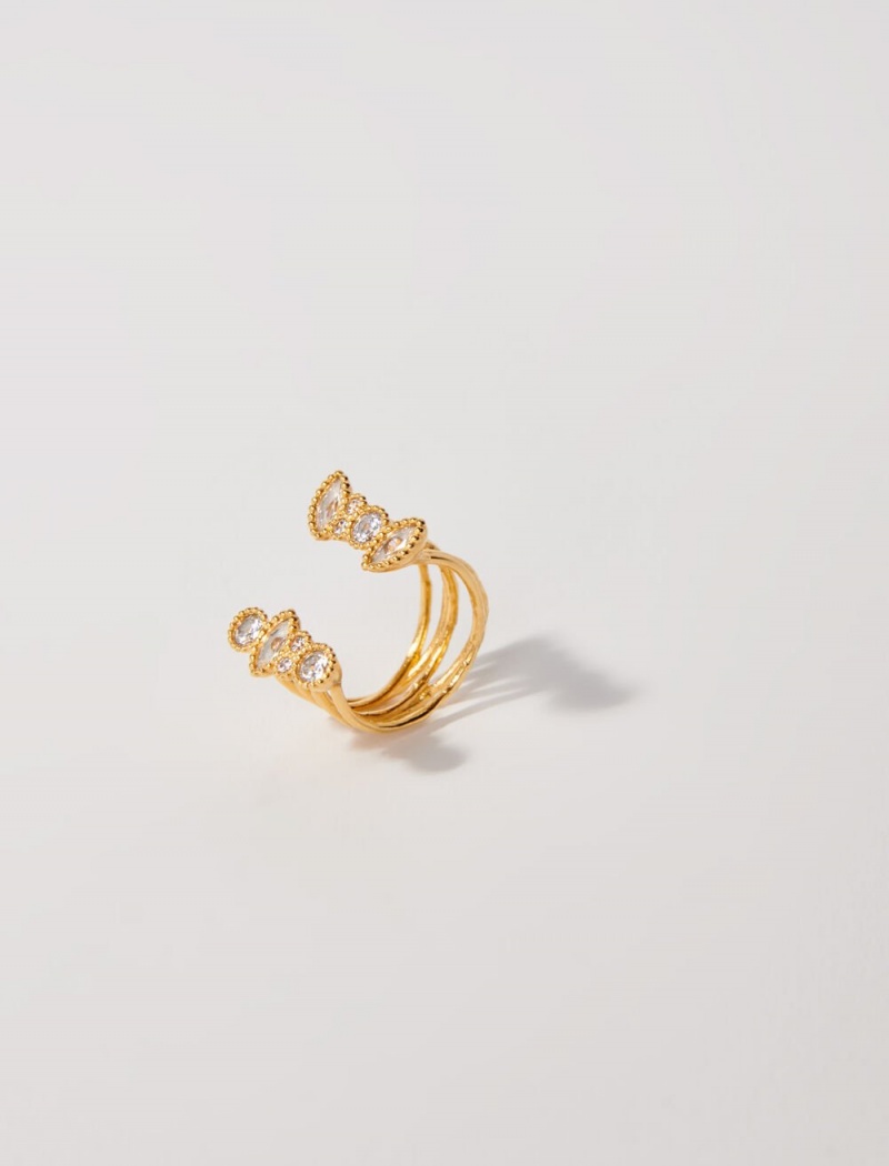 Maje Gold-plated Recycled Brass Ring Gull | Norge_M64844