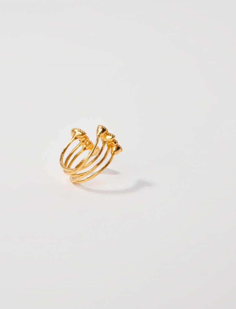 Maje Gold-plated Recycled Brass Ring Gull | Norge_M64844