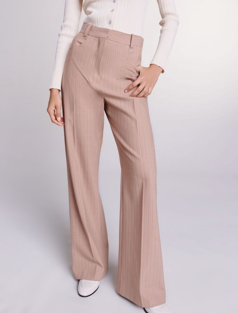 Maje High-waisted Trousers Beige | Norge_M15439