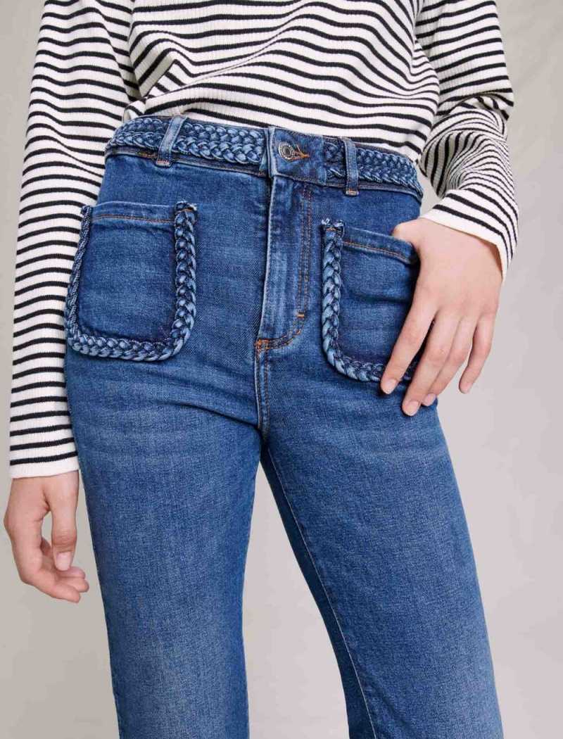 Maje Jeans With Braided Detailing Blå | Norge_M27439