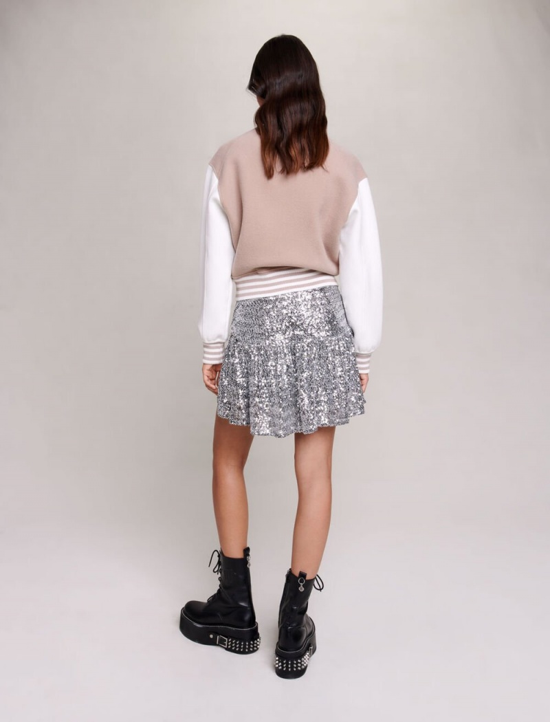 Maje Knit Bomber With Ull Beige | Norge_M49804