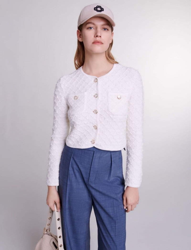 Maje Knit Cardigan Ecru | Norge_M52153