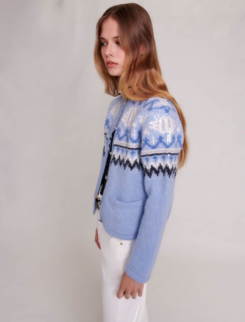 Maje Knit Cardigan Lyse Blå | Norge_M41082