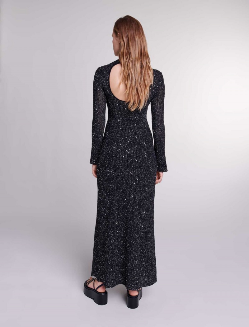 Maje Knit Maxi Svarte | Norge_M89980