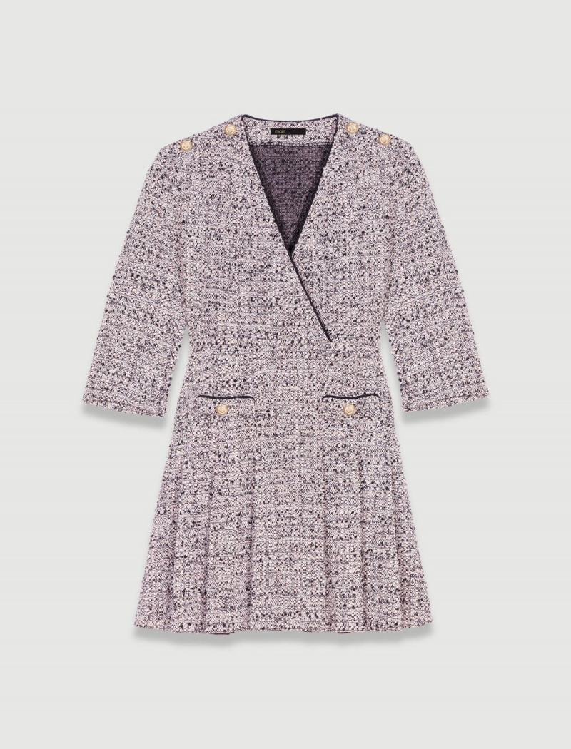 Maje Kort Tweed Rosa | Norge_M69418