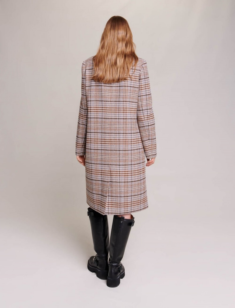 Maje Long Checked Beige | Norge_M65777