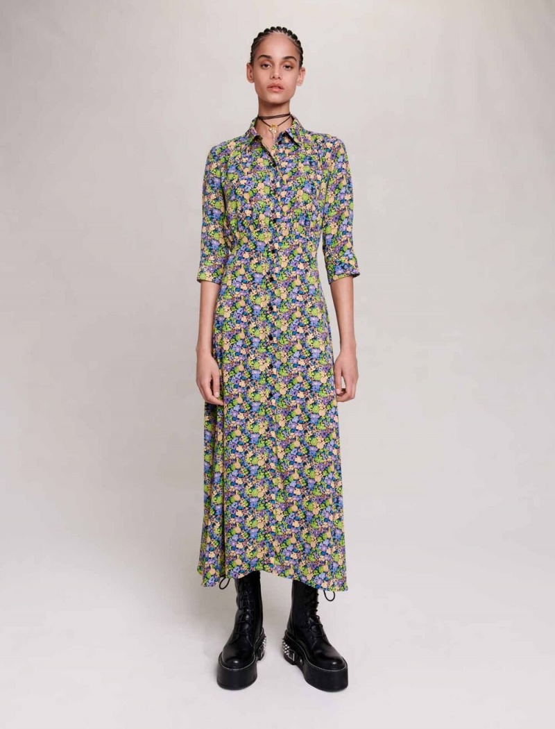 Maje Long Floral Primroses Multico Print | Norge_M40824