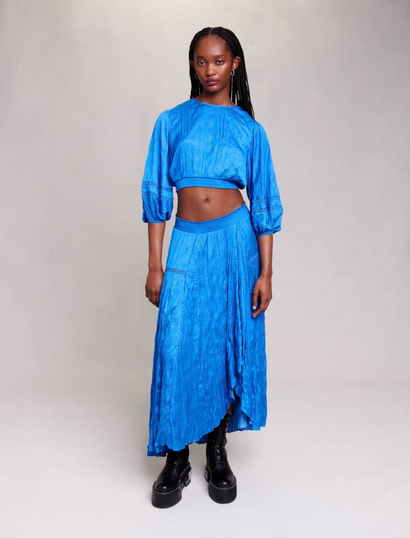 Maje Long Skirt Blå | Norge_M72621