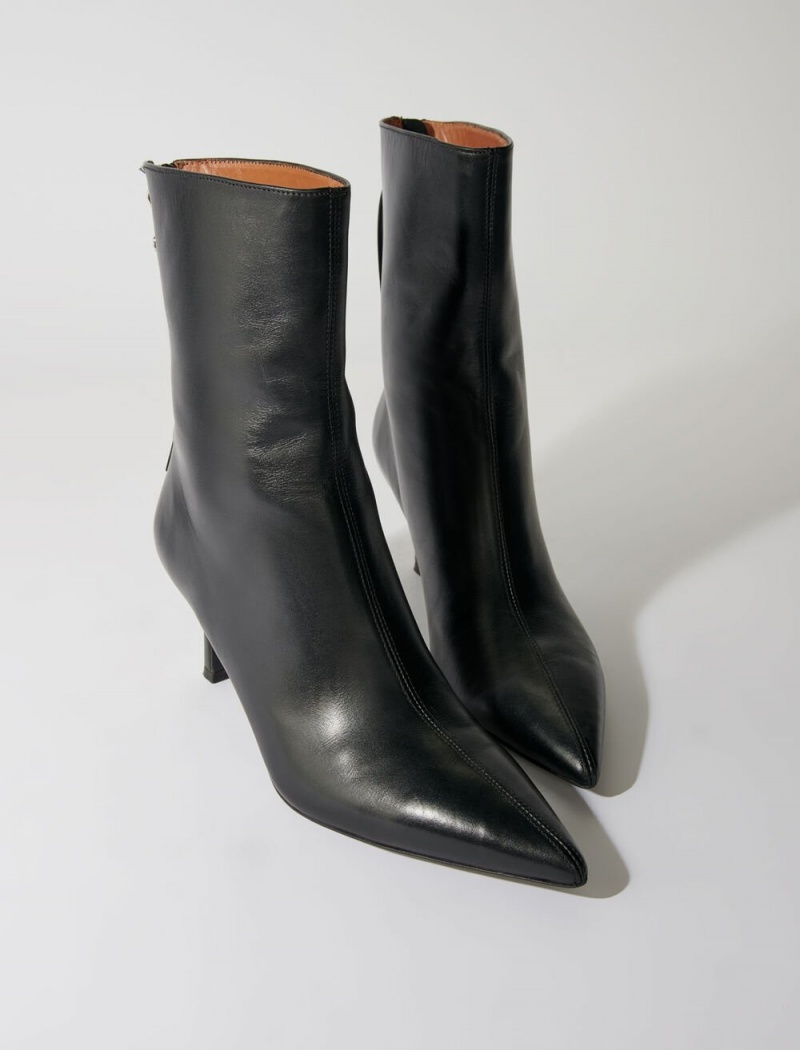 Maje Lær Ankle Boots Svarte | Norge_M13371