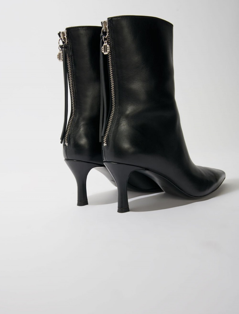 Maje Lær Ankle Boots Svarte | Norge_M13371