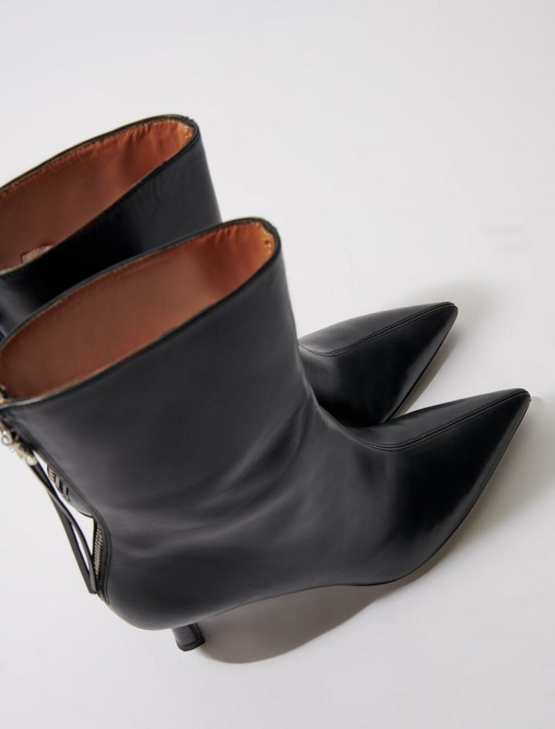 Maje Lær Ankle Boots Svarte | Norge_M13371