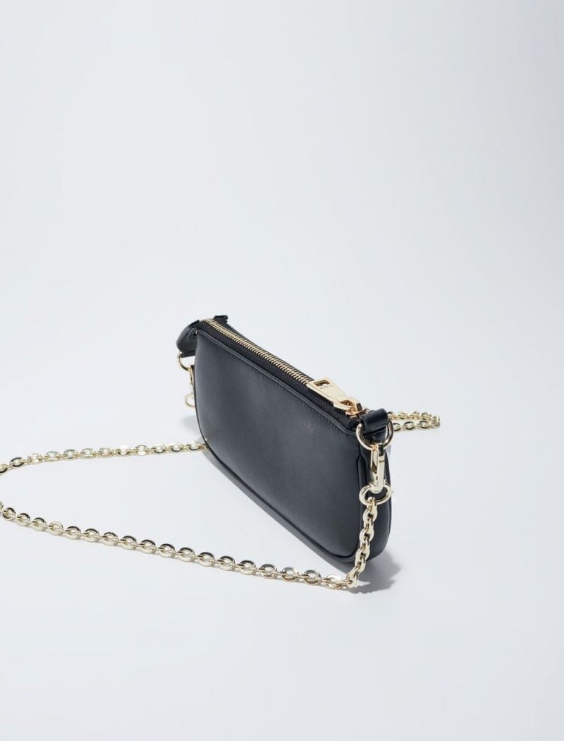 Maje Lær Clutch Svarte | Norge_M84425