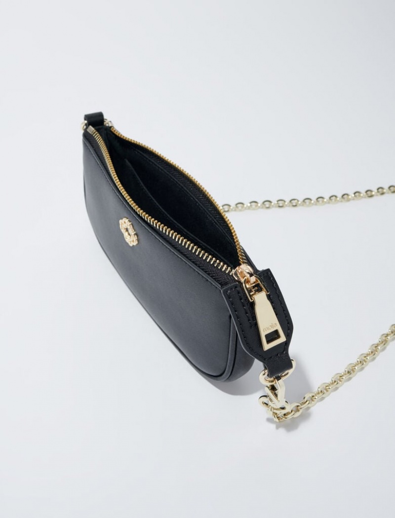 Maje Lær Clutch Svarte | Norge_M84425