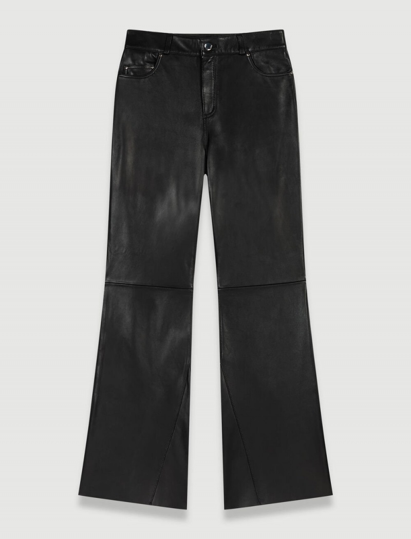 Maje Lær Trousers Svarte | Norge_M85723