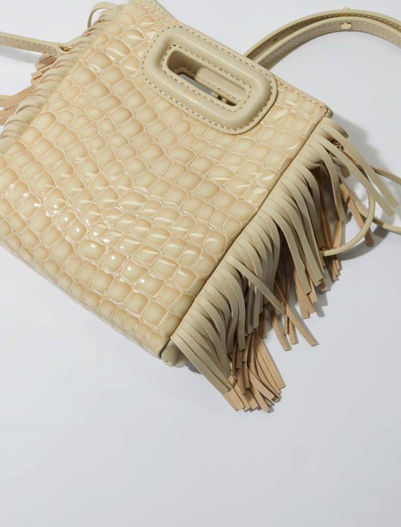 Maje Mock Croc Lær Mini Beige | Norge_M61663