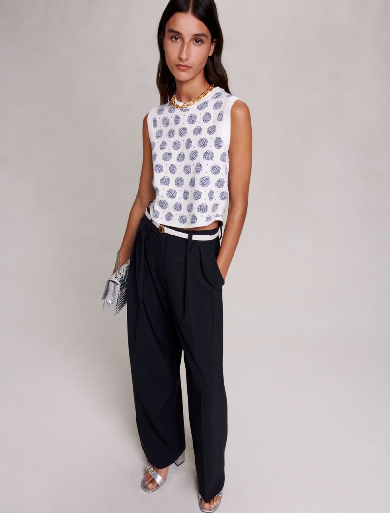 Maje Oversize Boyish Trousers Svarte | Norge_M89178