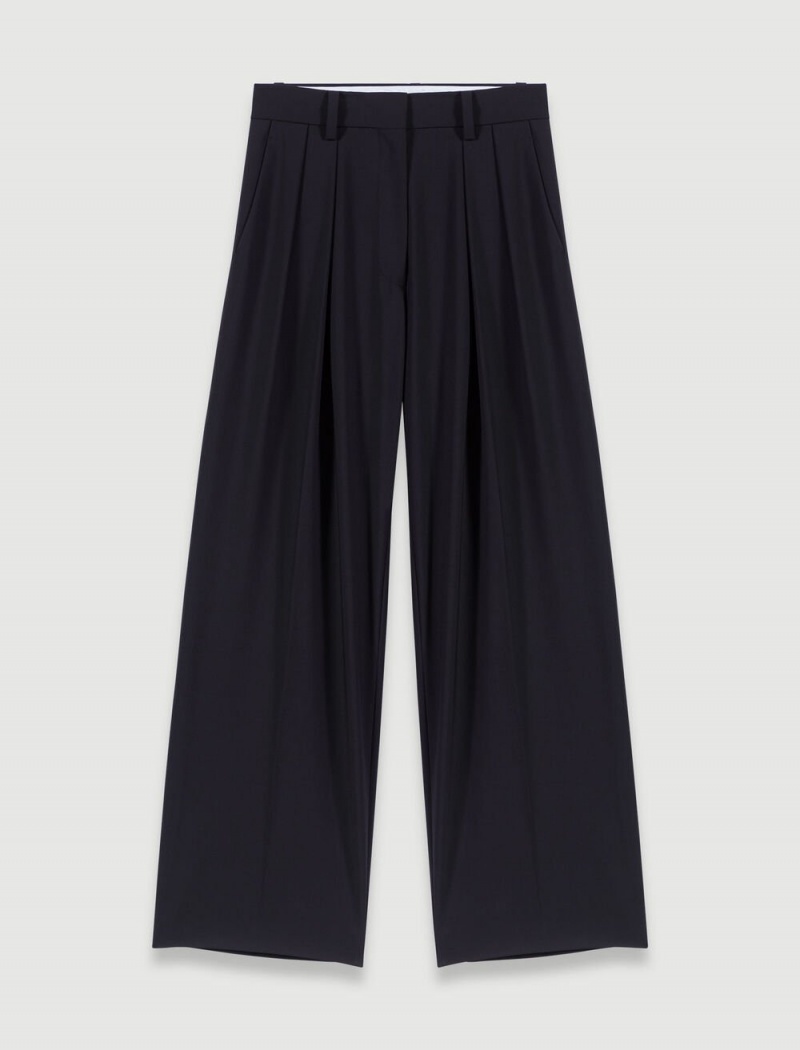 Maje Oversize Boyish Trousers Svarte | Norge_M89178