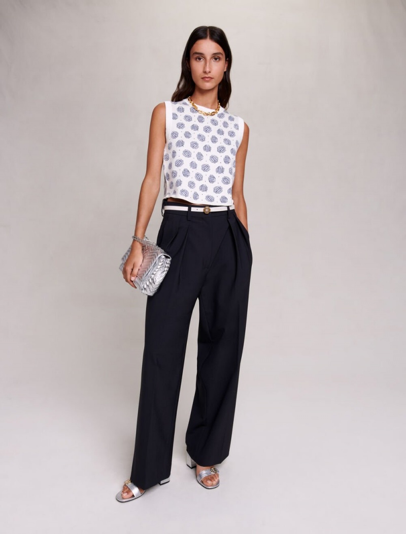 Maje Oversize Boyish Trousers Svarte | Norge_M89178